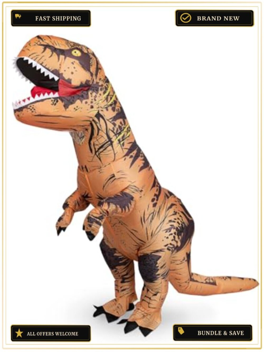 Inflatable Dinosaur Costume Adult T-Rex Blow Up Cosplay Halloween